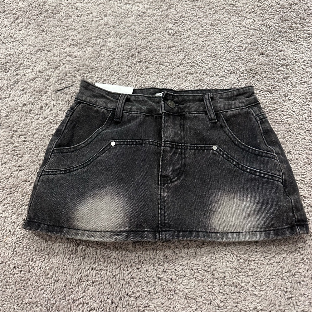 Black Denim Mini skirt